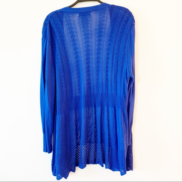 🔺SOLD🔺 Cobalt Blue Open Front Knit Cardigan - Picture 3 of 4